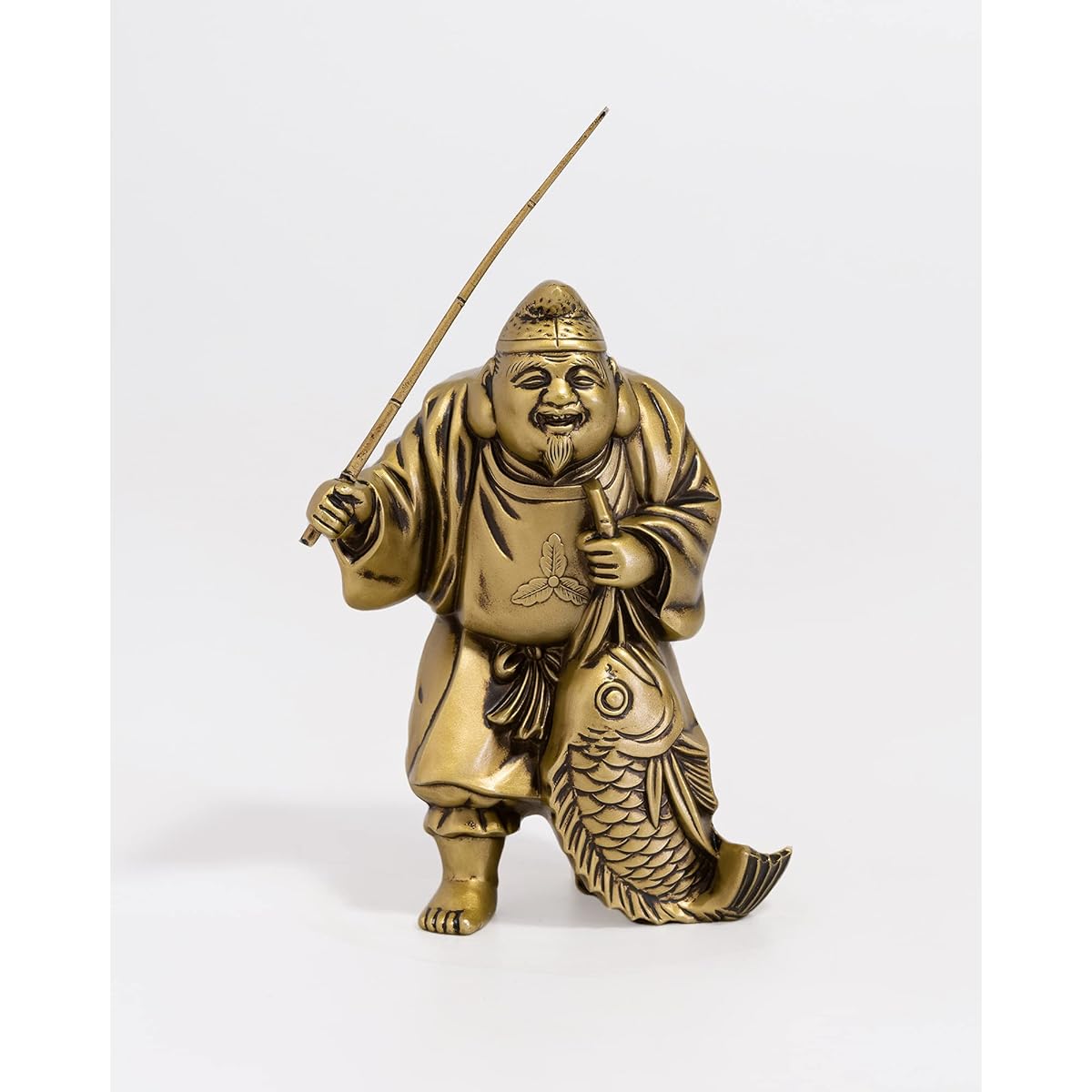 Seven Lucky Gods of Good Luck Ebisu Silky Gold Buddhist sculptor: Hideun Makita Prototype_Kobiki Buddha Statue Ornament Takaoka Copperware (Ebisu 7F)
