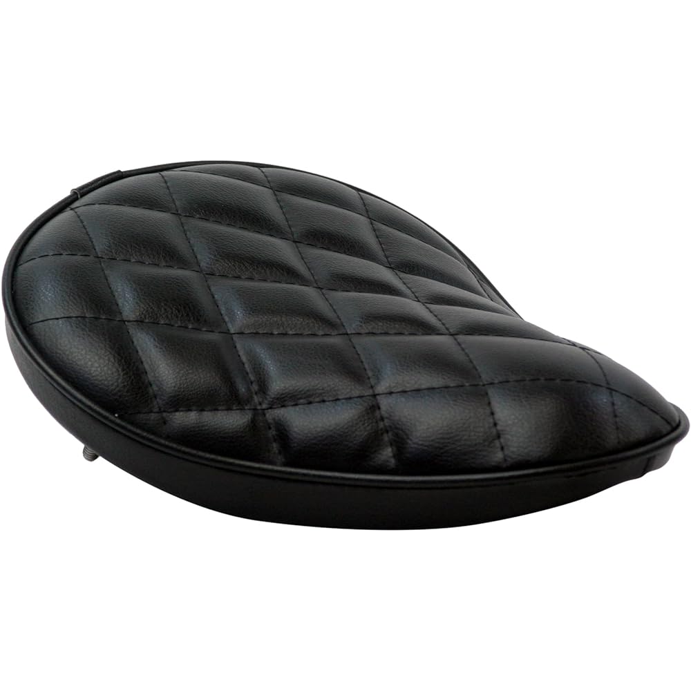 HEAVEN'S Standard Foam Solo Seat Flat Type Diamond Cut Black E-BK-DIA