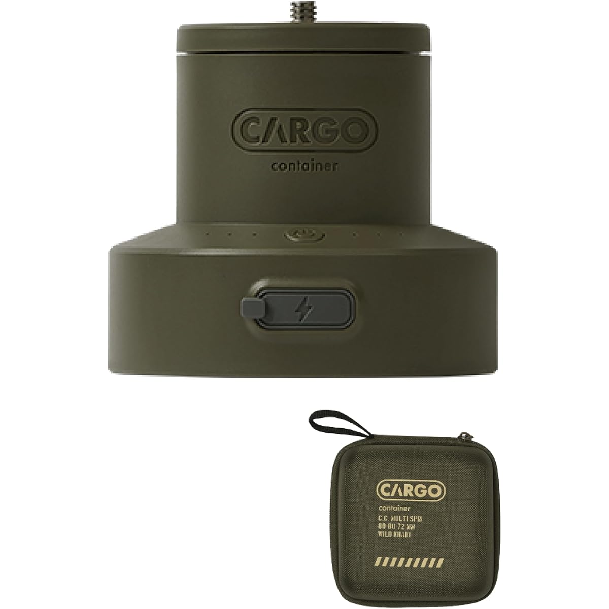Cargo Container Multi-Spin CARGO CONTAINER Fan Wireless Swing Machine Circulator Outdoor Multi-Fan Camping USB Charging 1/4 Screw Compatible Comes with Exclusive Case