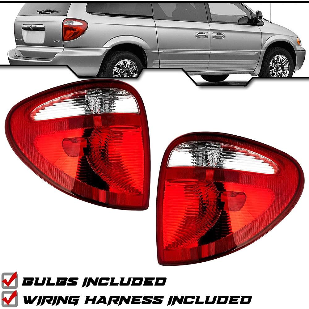 Tail Light 04-07 Dodge Caravan 04-07 Chrysler Town & Country Pair driver and passenger seat tail lamp set 68241335AA 68241334AA Replacement
