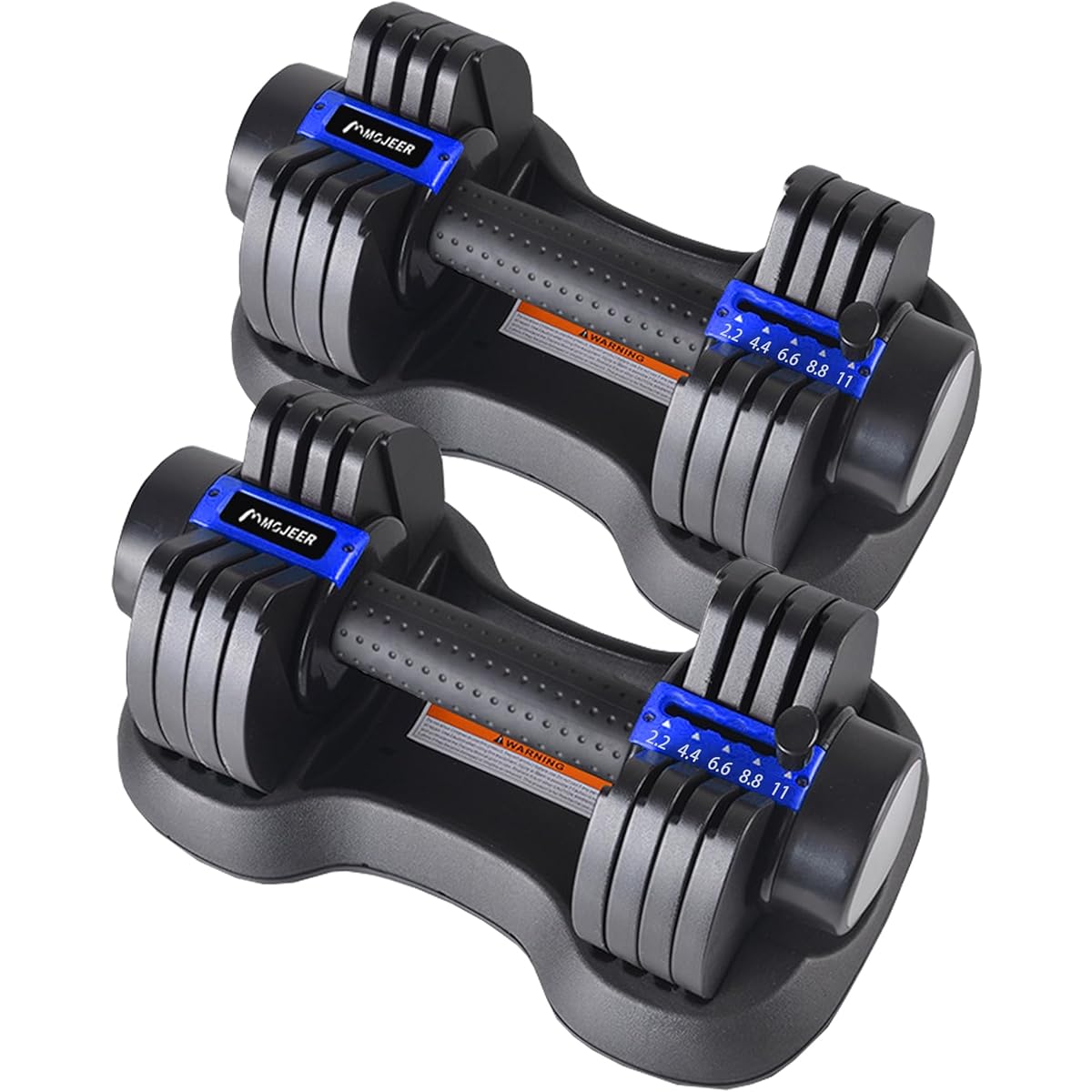 MOJEER Adjustable Dumbbell 5.5kg/11kg/25kg Adjustable Dumbbell Set of 2 1.1~5.5kg/2.2~11kg/2.5~25kg 5/5/6 Level Adjustment Weight Adjustment in 1 Second Quick Dumbbell Muscle Training BJ