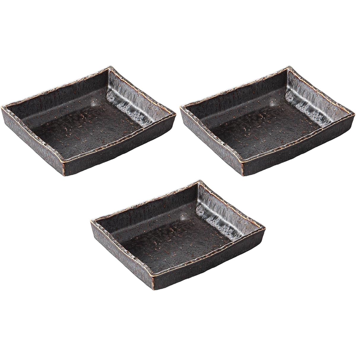 Set of 3 Peacock cut long square bowl [19 x 15.5 x 4.5cm] [Square bowl]