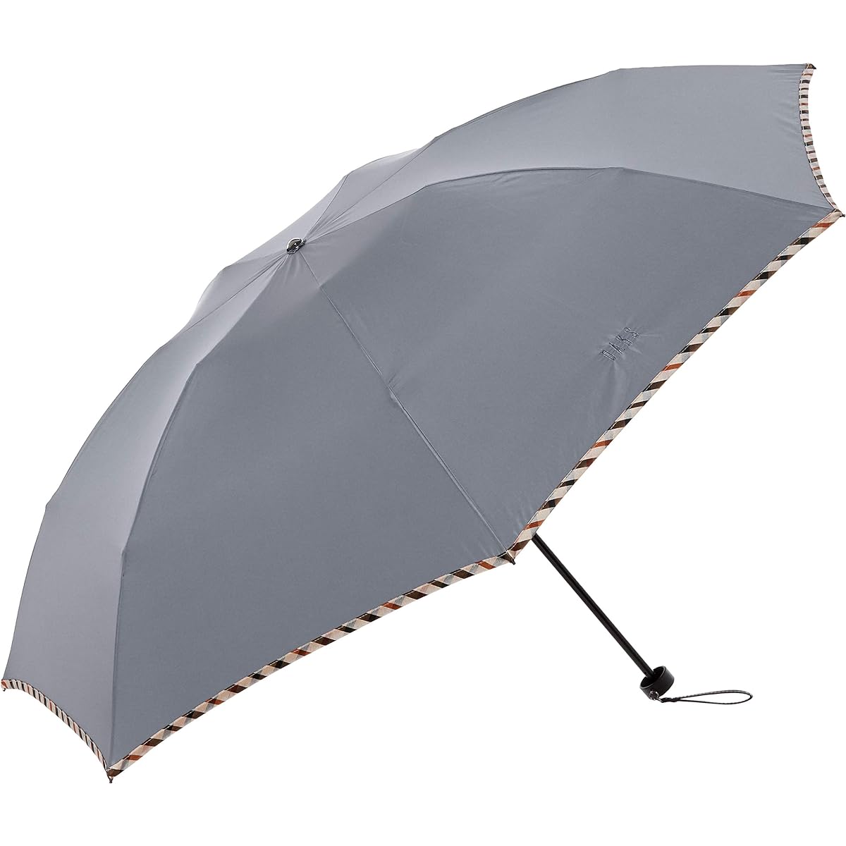[Moonbat] DAKS Folding Umbrella, Umbrella, Plain, House Check, Logo Simple, Stylish, Men's, Gentleman's Umbrella [Made in Japan, Lightweight, Carbon Bones] Dark Gray 21-125-10416-05 Dark Gray Rib Size: 60cm