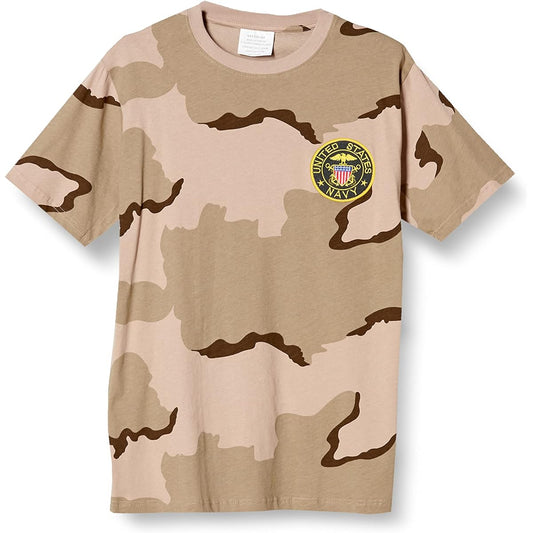 [Fstyle] T-shirt, US Navy emblem embroidered emblem, camouflage T-shirt F-SD020754