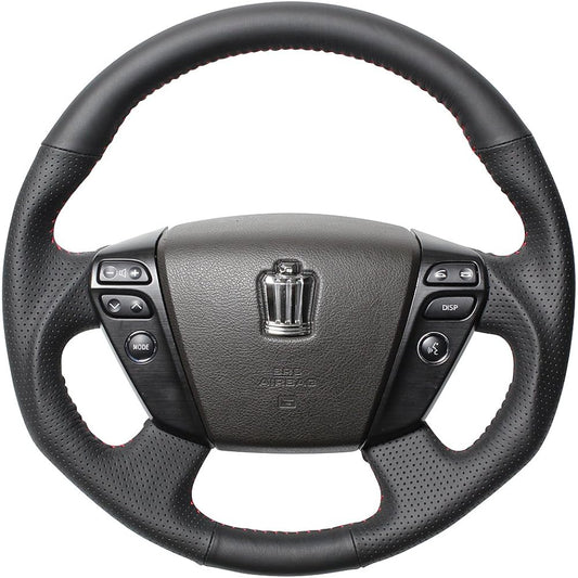REAL Steering [Crown (200 series)] All leather, red stitching H20-LPB-RD