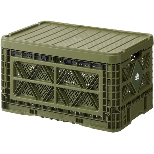 LOGOS Foldable Strong Container L (with lid) 73188023 Khaki Size: (approx.) Width 54.5 x Depth 37 x Height 31cm