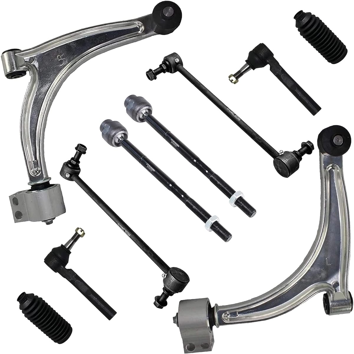 DETROIT AXLE Front End Suspension Kit 10 points 2004-2012 Chevrolet Maribu 2005-2010 Pontiac G6 2007-2009 SATURN AURA 2 Rower Control Arm 4 Outer Inn Tirod 2 Switch 2 Switch 2 Switch replacement