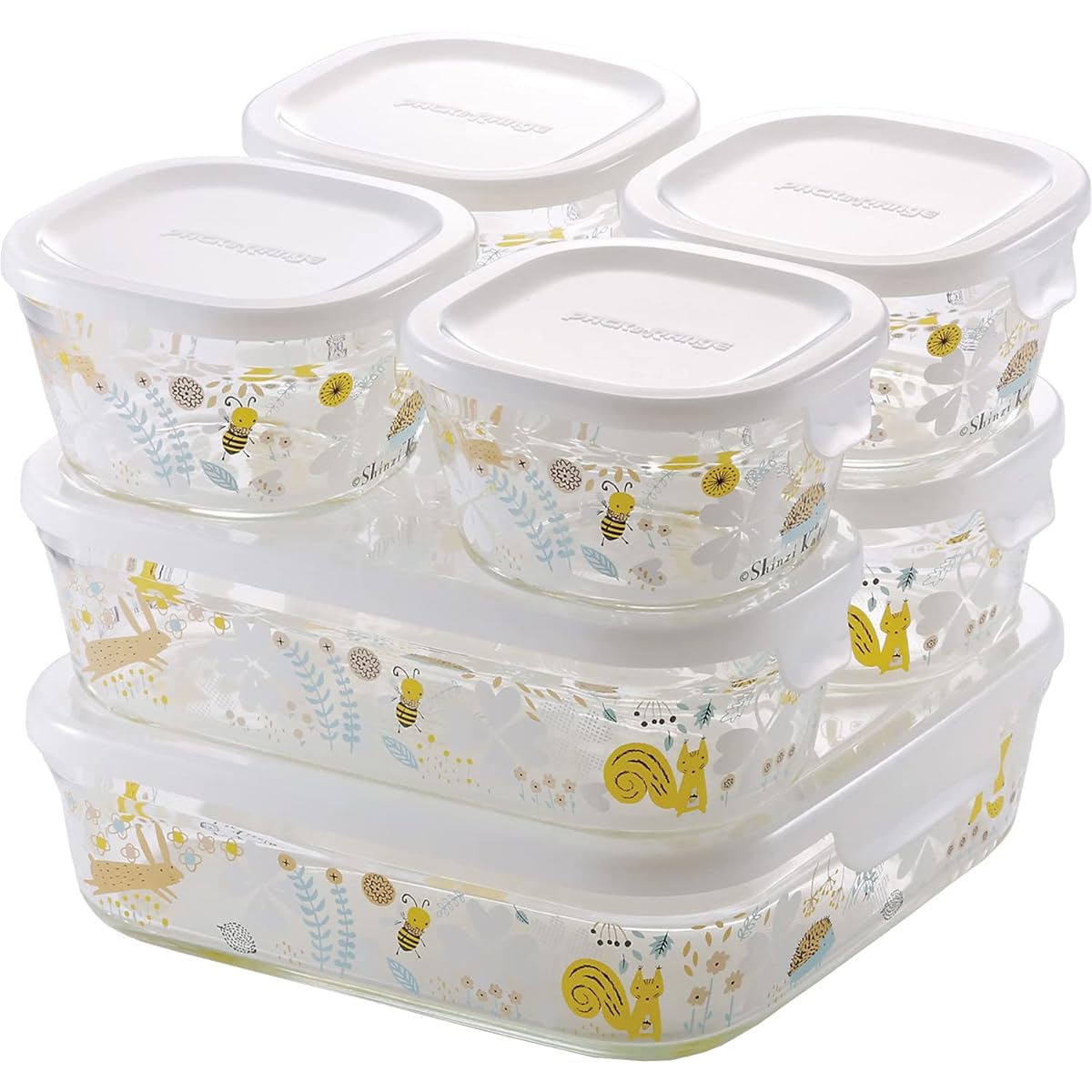 iwaki Heat-resistant Glass Airtight Container Shinji Kato Nordic Garden System Set Pack & Range PS-PRNSNF7