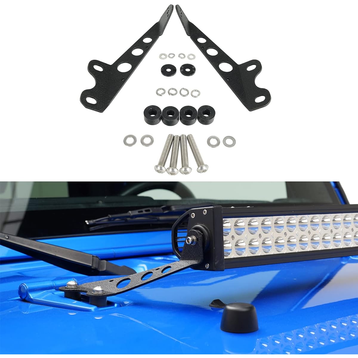 EAG 22 inch LED Light Bar Florter Food Mount Bracket Kit 07-18 For JK WRANGLER