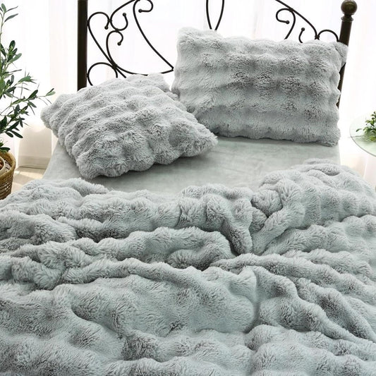 Seafield Poko Poko Fur Duvet Cover that Can Be Used as a Blanket, Warm Duvet Cover, Single Smoky Gray SN-24-300-45