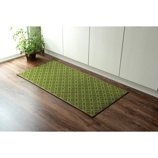 Ikehiko Rush Mat Kitchen Mat Cloisonne Approx. 60 x 210cm Green Made in Japan Anti-Slip Processing Simple Japanese Modern #8243340