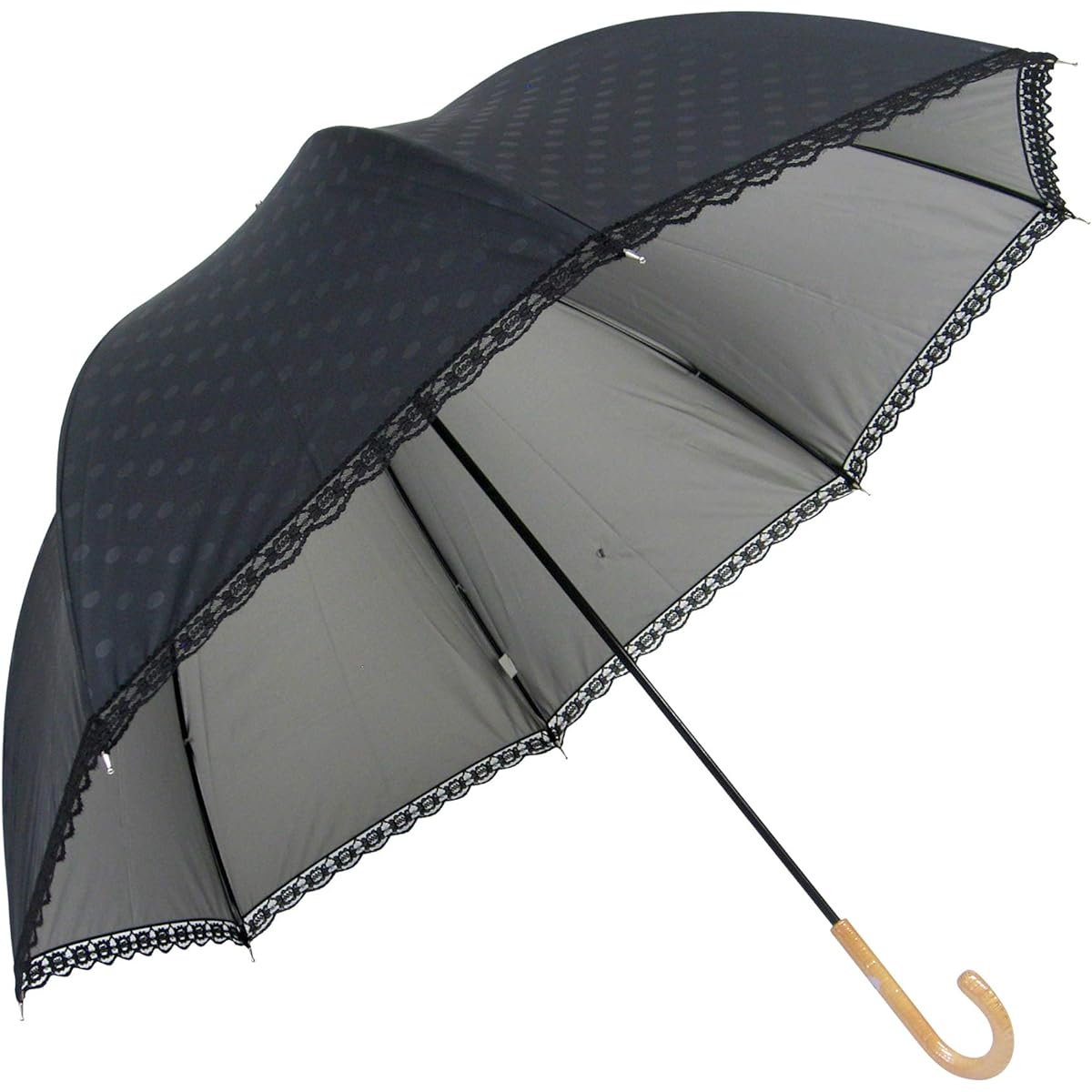 Parasol for both sun and rain, UV protection, L size, cute dome shape (deep tension specification), 60cm, hand-opening umbrella