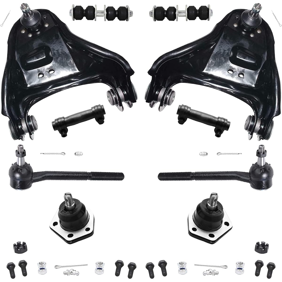 Detroit Axel -Front Upper Control Arm + Lower Ball Joint + Swaver + Outer Tie Rod replacement CHEVY GMC Blazer S10 JIMMY SONOMA 4X4 -10 pieces