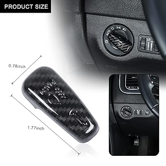 Headlight Switch Switch Knob Cabon Rim Carbon Fiber Interior Accessories 2015-2020 DODGE CHALLENGER 2010-2020 DODGE CHARGER 2011-2020 DODGE DURANGO