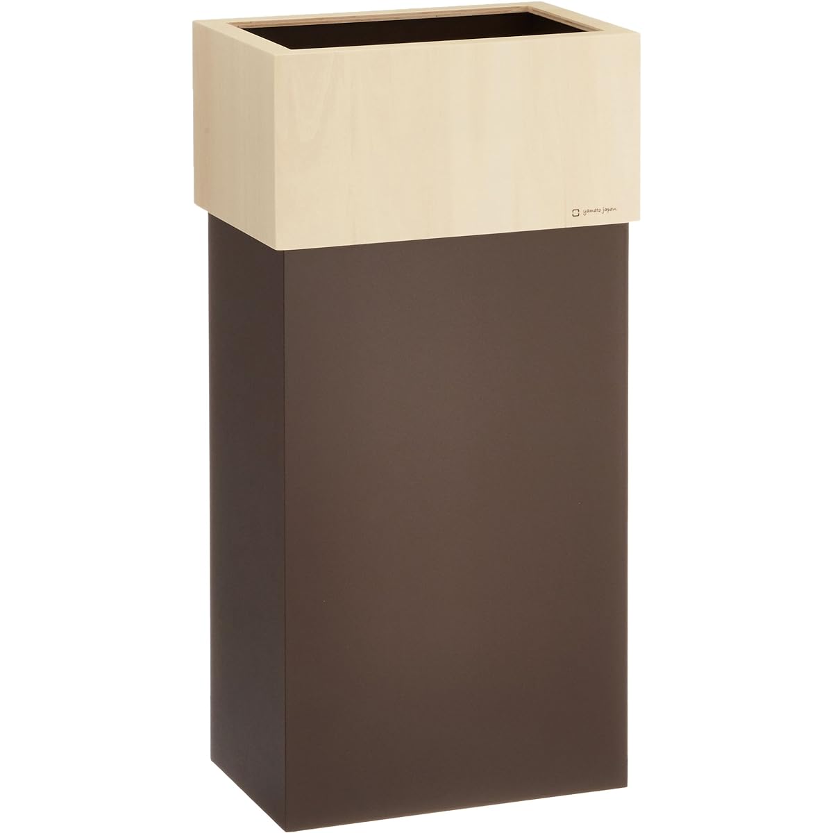 Yamato Kogei Trash Can Dust Box with Invisible Cover Double Cube 30 W CUBE 30 30L Brown YK15-011 Made in Japan