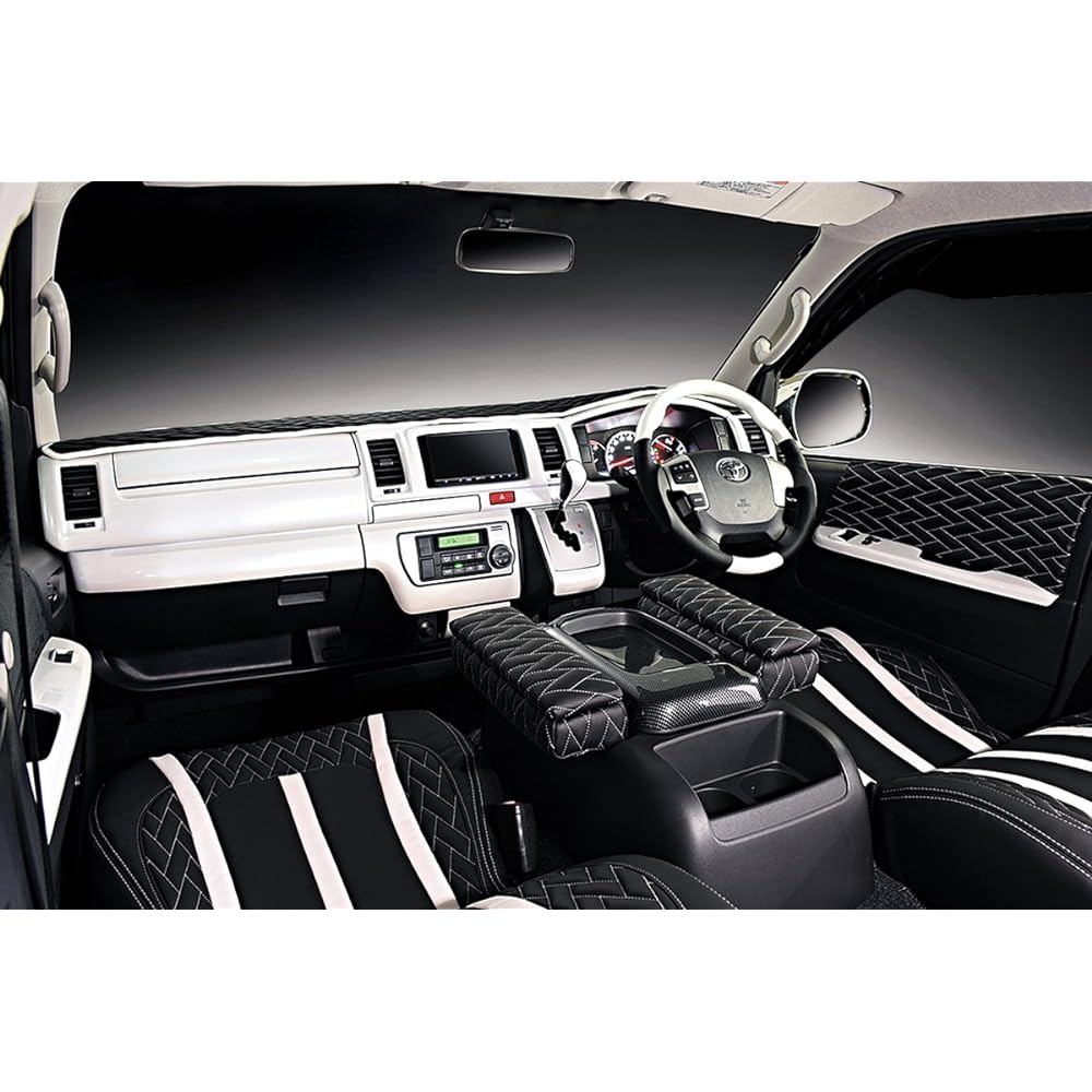 LANBO Original Interior Panel 15 Piece Set Toyota Hiace Regius Ace 200 Series Standard Car Narrow Car Type 1 Type 2 Type 3 Carbon Style 254 Dress Up Custom Parts LPH200N-254-15