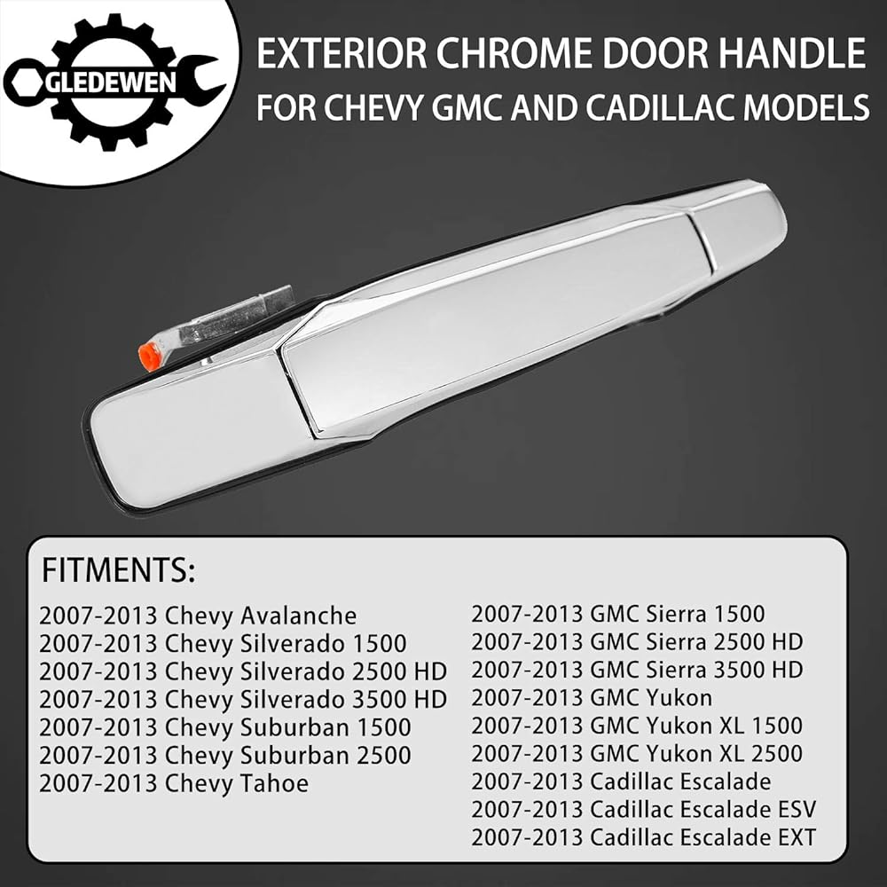 Chrome Door Handle | 2007-2013 Chevrolet Sylvarad Sarban Taho Abaranti GMC Sierra Ucon Cadillac Escalade FRONT RIGHT GW-QMBS06-FR