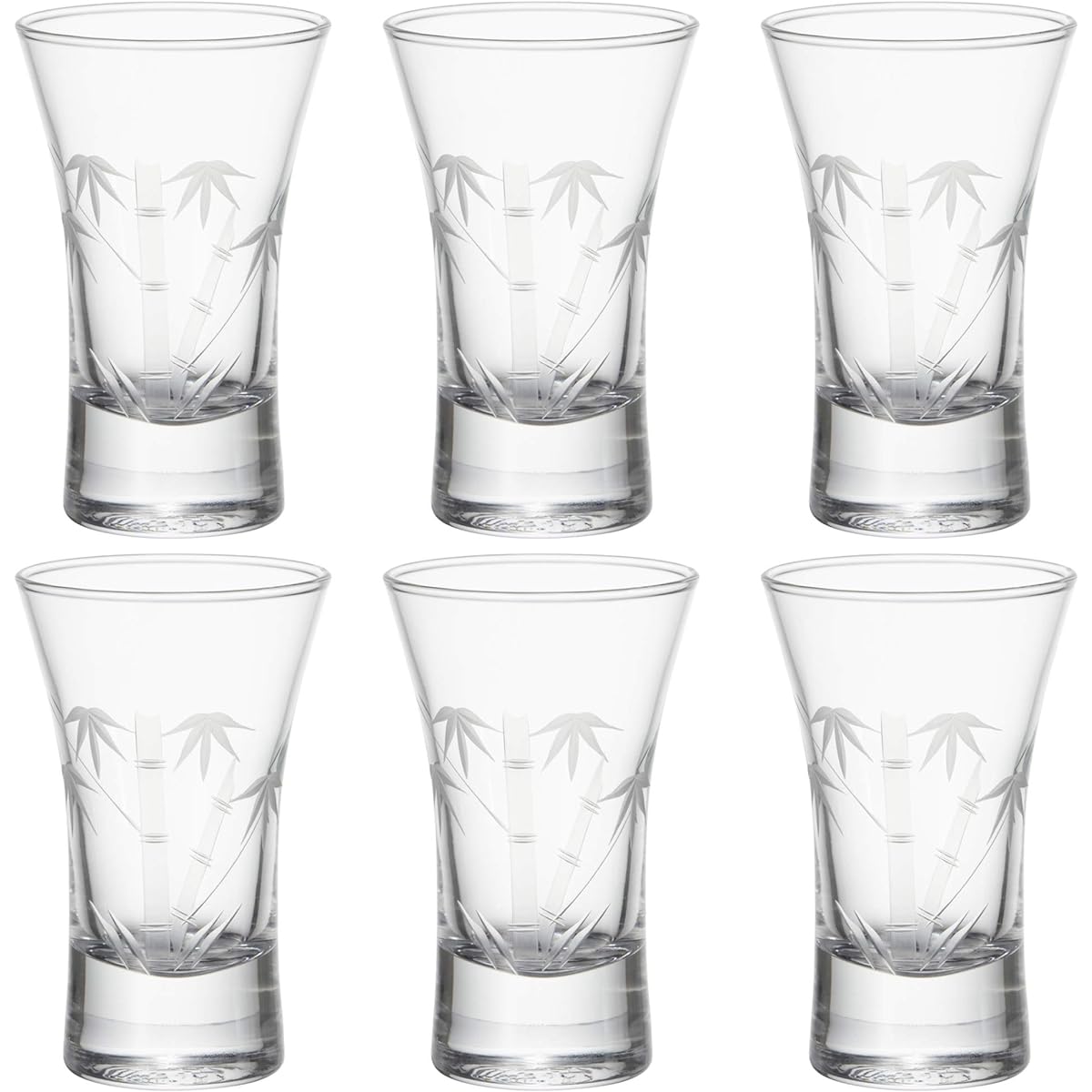 Toyo Sasaki Glass Cold Sake Glass 110ml Kiriko Cup Bamboo Kiriko Made in Japan 09112-75 6 pieces