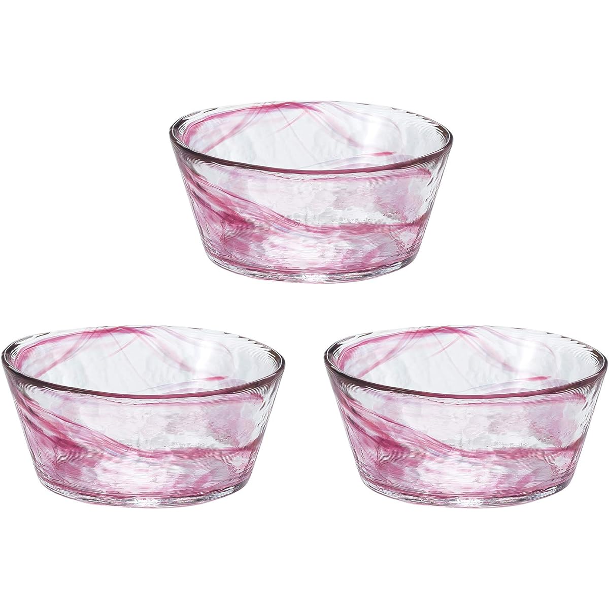 Toyo Sasaki Mentsuyu Bowl Japanese Glass Red Approximately φ11.5 x 5.3cm 3 pieces 41522
