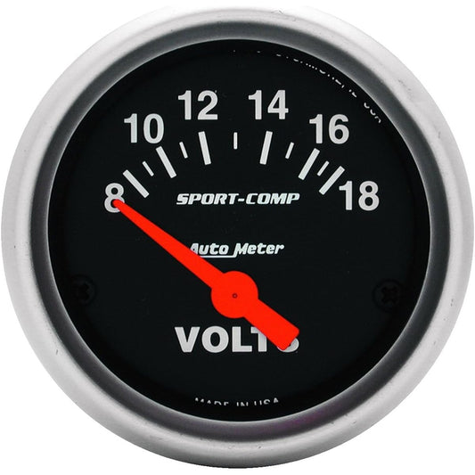 AUTO METER 3391 SPORT-COMP Electrical Voltanometer Gauge 2.35 inches