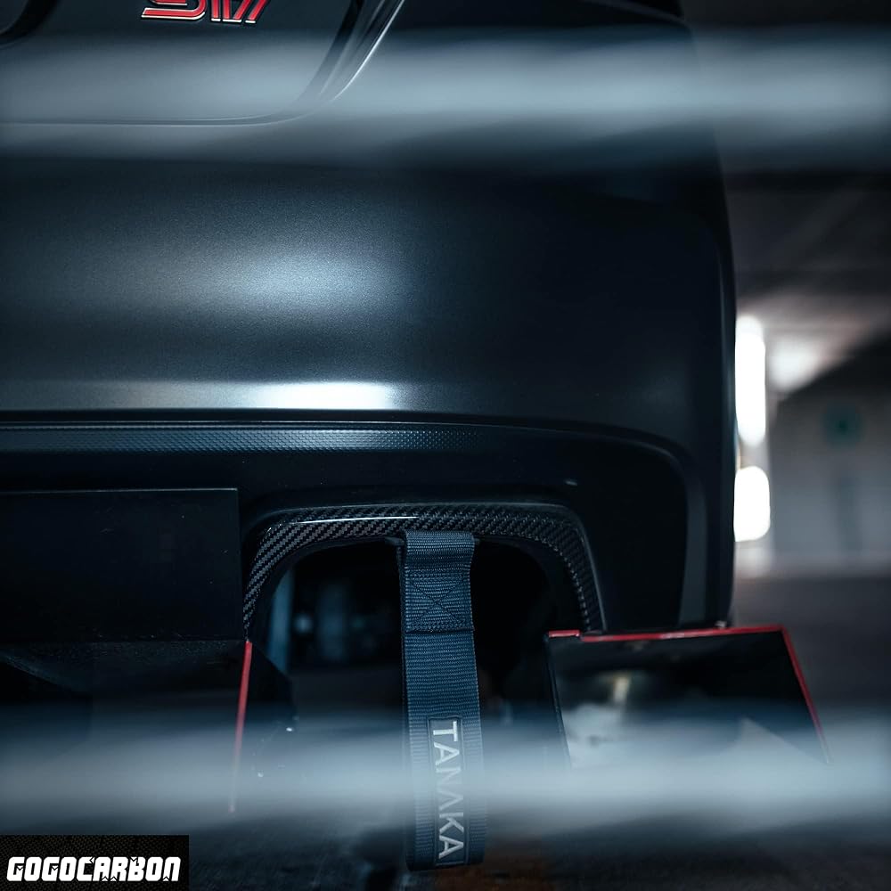 GOGOCARBON Exhaust Pipe Heat Shield Cover Scarf Guard Cowl Carbon Subaru WRX STI VAB/WRX S4 VAG 2015-2021 SUBARU Compatible Sedan Dry Carbon 3K Twill Lightweight Strong UV Clear Coating Exterior