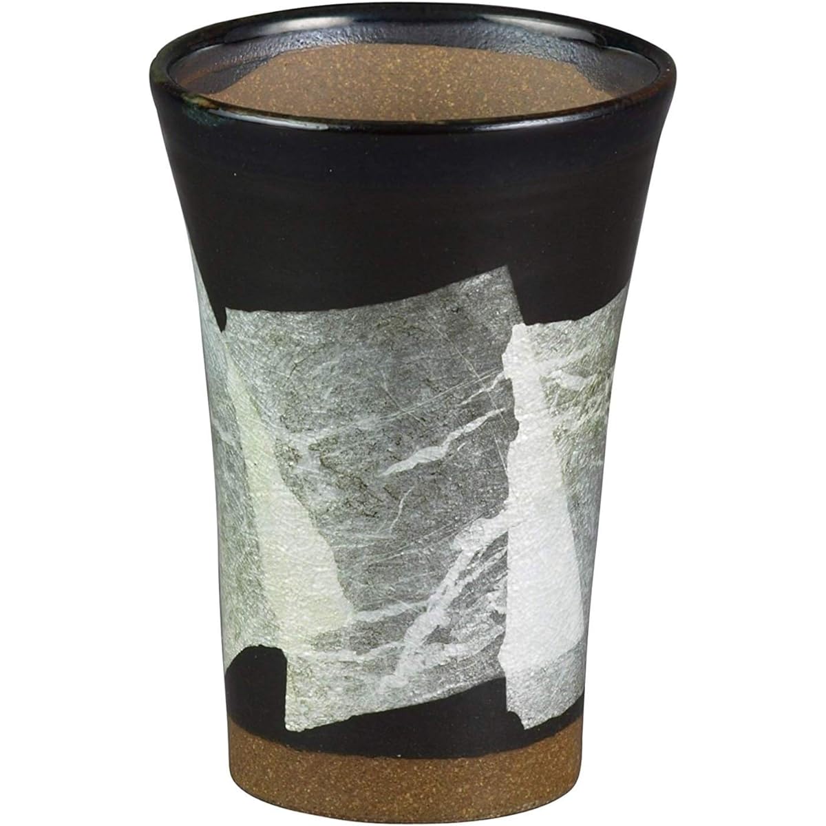Kutani ware N46-14 long beer cup silver color clear 9×13cm 350cc paper box