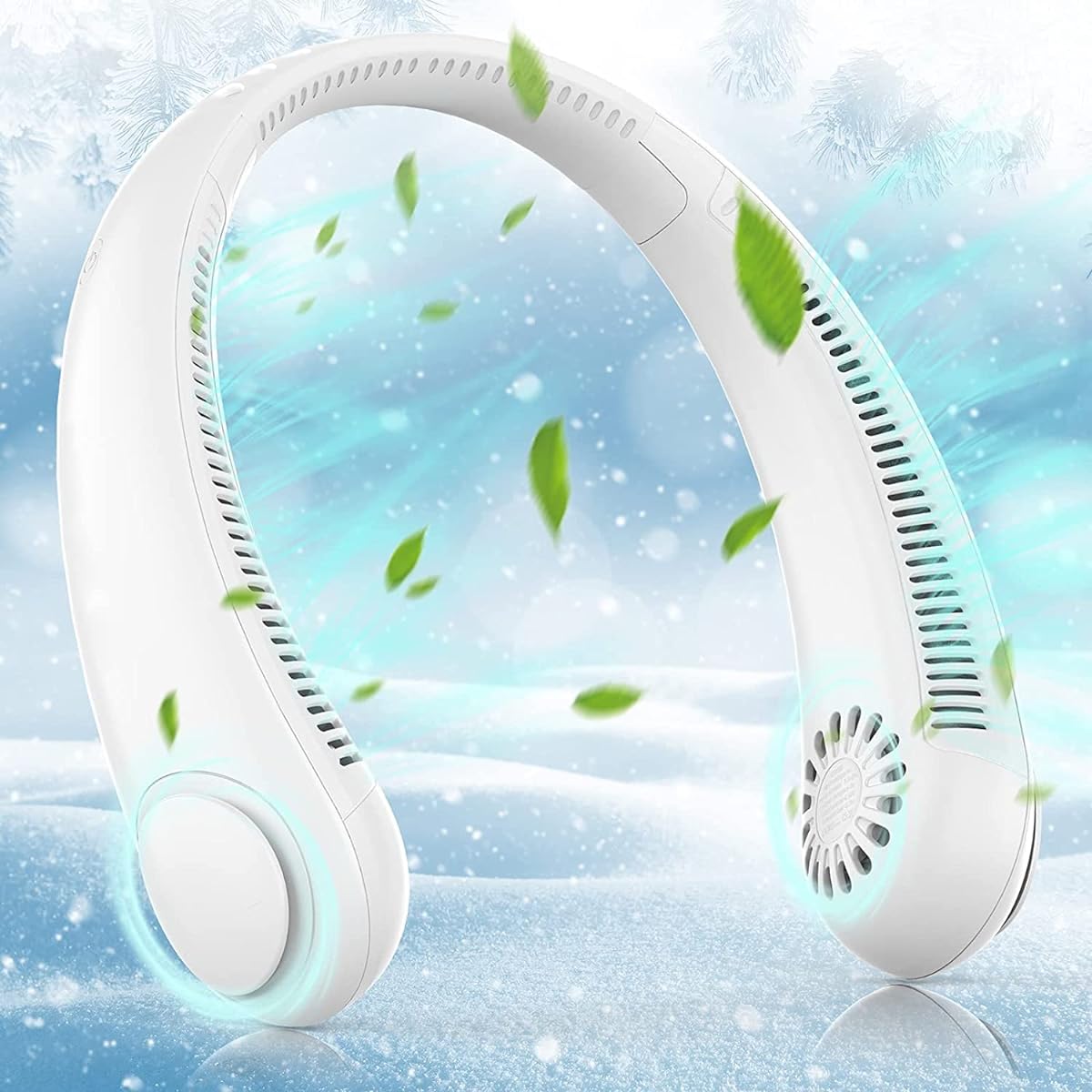 Aetyt Neck Fan, No Blades, Neck Cooler, Lightweight, USB Rechargeable, 3 Levels of Air Flow Adjustment, Free Angle Adjustment, Portable Fan, Quiet, Small (L4-RG-214)