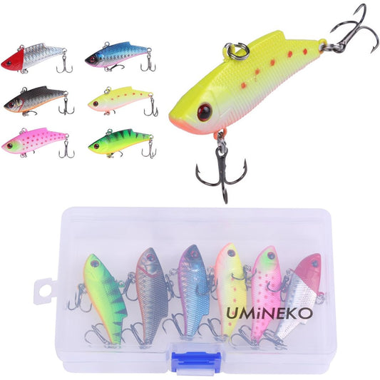 Umineko (UMiNEKO) Vibration Seabass Lure Set of 6 60mm 6cm 10g NKVB003 KEEP Range Vibration Lure Case Seabass Horse Mackerel Rockfish Blue Fish Managed Fishing Area