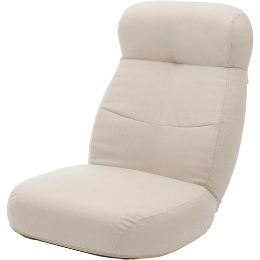 Certan Seat Chair High Resilience Pocket Coil Wide Cross-legged Darian Beige Head Reclining Made in Japan A974p-642BE