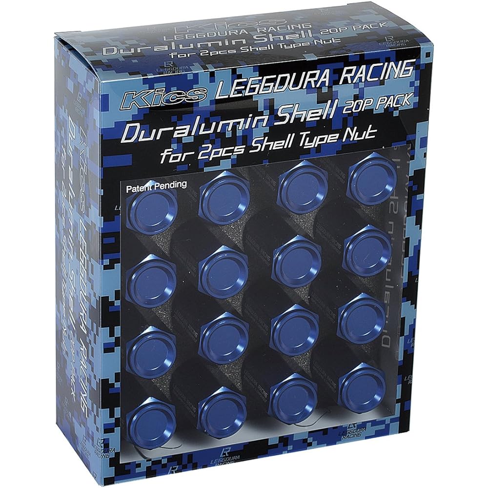 KYO-EI (Kyoei Sangyo) LEGGDURA RACING Shell Type Lock & Nut Set (CL53) Ledura Racing Shell Type Nut (Lock & Nut Set) M12 x P1.25 Blue CL53-13U