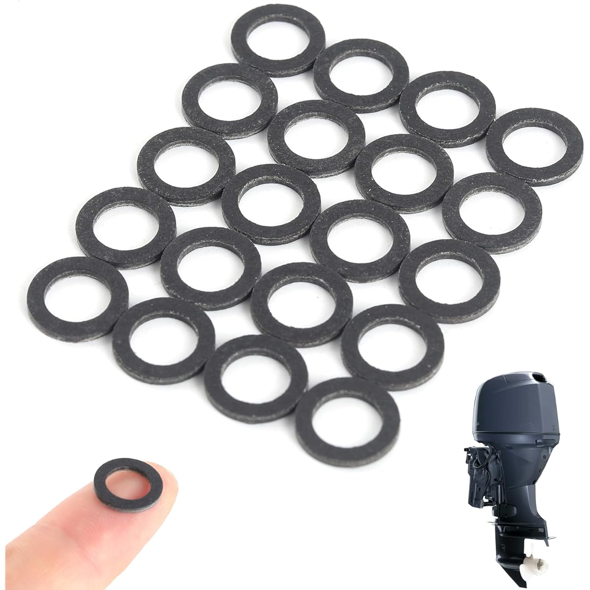 (20 packs) Yamaha 90430-08020-00 & 90430-08003-00 Replacement-Lower Gear Case Oil Dogasket-Japanese hard fiber plate gasket-Yamaha 4-stroke 4-stroked outdoor unit