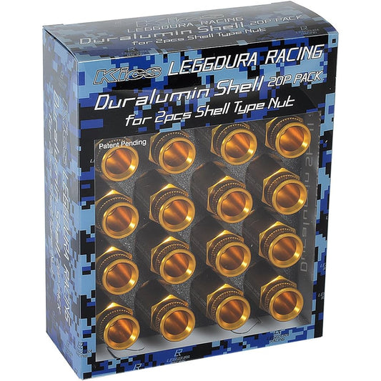 KYO-EI (Kyoei Sangyo) LEGGDURA RACING Shell Type Lock & Nut Set (RL53) Ledura Racing Shell Type Nut (Lock & Nut Set) M12 x P1.25 Gold RL53-13A