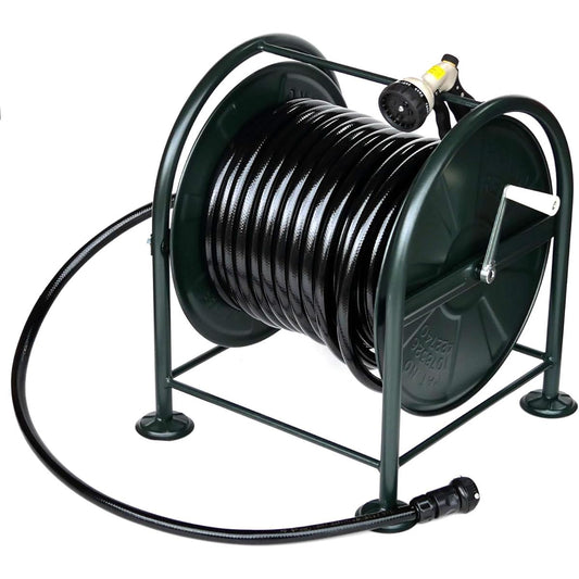 Hinode Kasei Watering Hose Reel Mega Steel Pressure Resistant 15mm x 50m