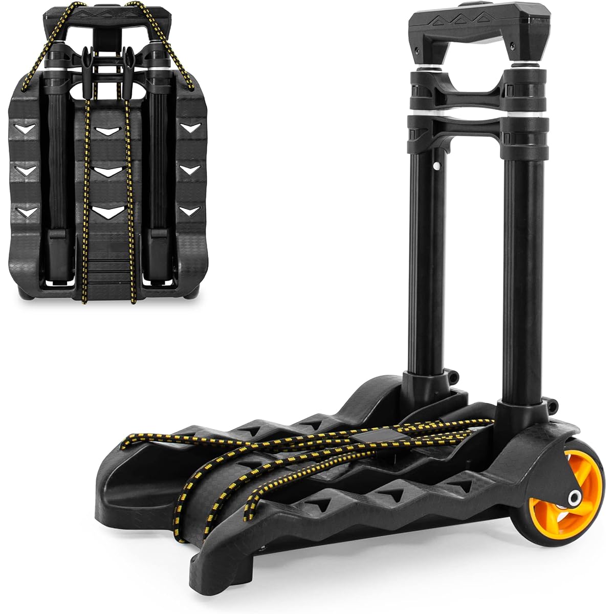 TORIBIO Carry Cart, Folding Dolly, Lightweight, Quiet, Staircase, Ultra Compact, Luggage Transport, Moving, Outdoor, Fixed Rubber Rope Included, 31cm x 26cm x 100cm