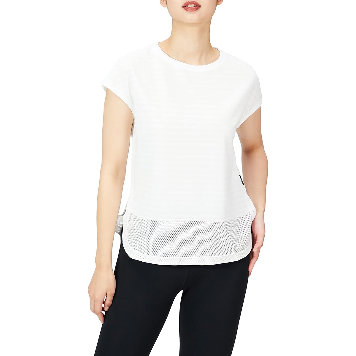 [CEDA Blue X/Wacoal] Outerwear Top Yoga Wear T-Shirt (Short Sleeve) Sweat Absorbent Quick Drying UV Protection DFY515 Women's