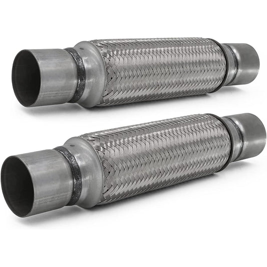 RP REMARKABLE POWER RK7542 Exhaust Flex Pipe 2.25 inch x 10 -inch high durable stainless steel 14 inch OL 2 packs