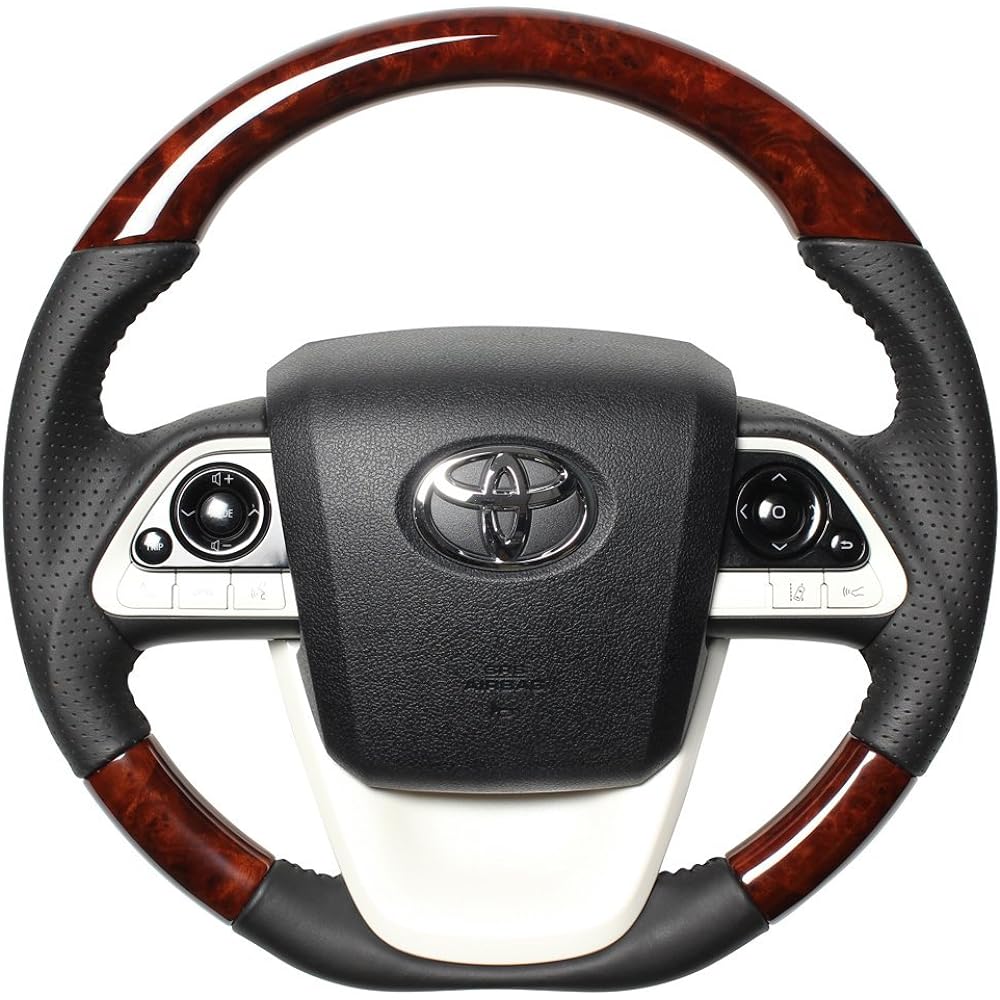 REAL Steering [Prius (50 series)/Prius PHV (50 series)/MIRAI] Original series brown wood 50-BRW-BK