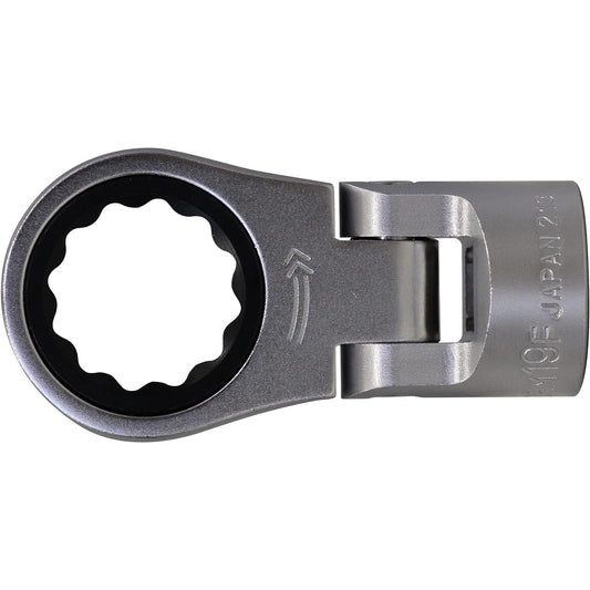 TONE Flex Ratchet Glasses Socket HP3RM-19F Drive Angle 9.5mm (3/8") Width across Flats 19mm Plated