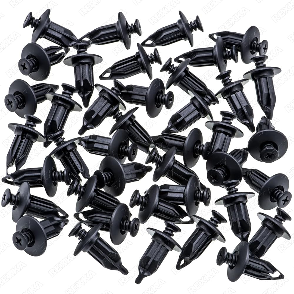 REXKA bumper cover retainer clip 40 pieces 12mm push pin crisler 6502625 07-18 Geeprangler & Wrangler Annted JK Dakotaduran Gorum 1500 2500 5500 5500 5500 GM 10140480