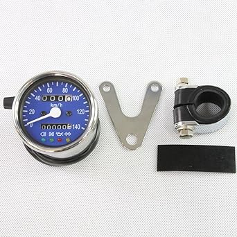 Bike 140km/h Mechanical LED Speedometer 60mm 60mm Blue Blue