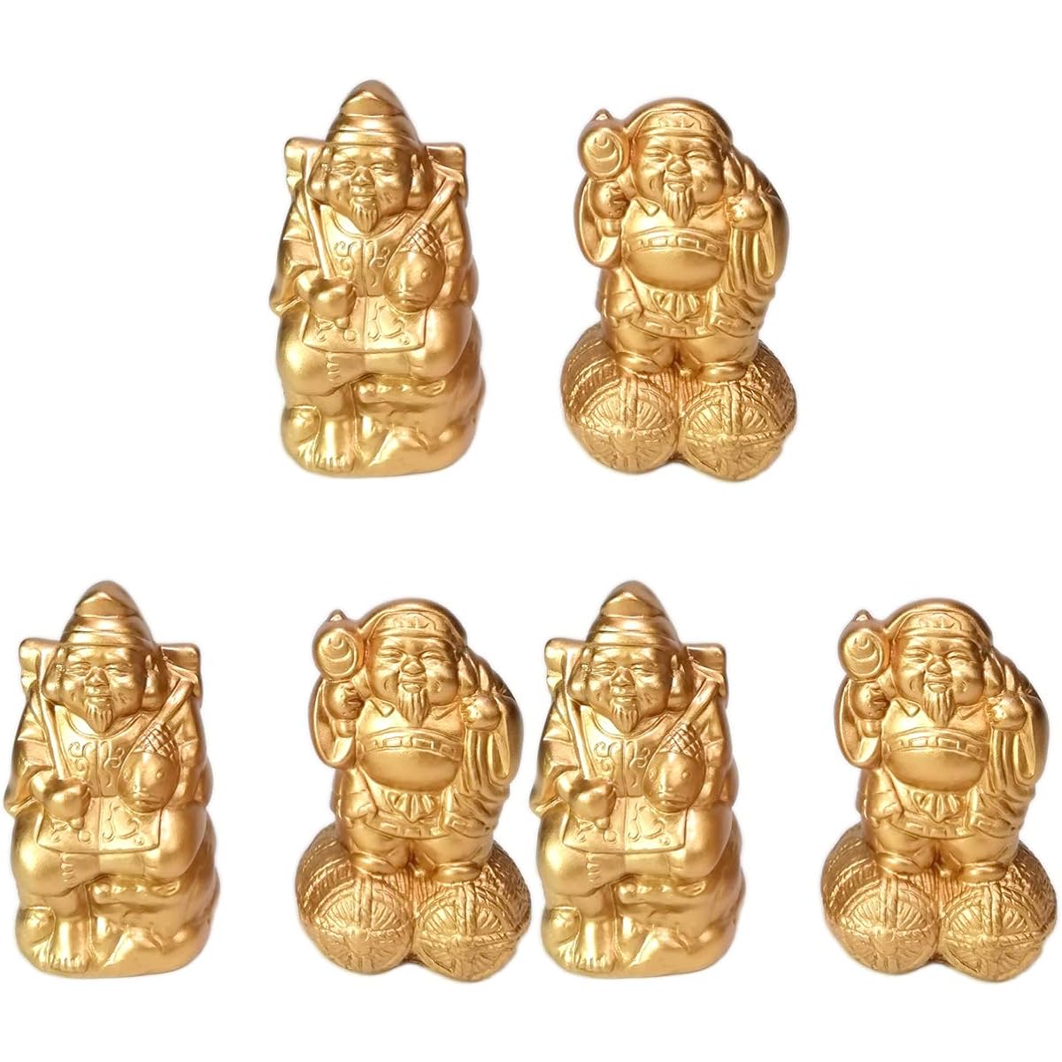 Set of 3 Shinto and Buddhist utensils, Nifukujin Ebisu Daikoku 5.0 cm [13.5cm] Obon, memorial services, rituals, graves, Buddhist altars, Buddhist utensils