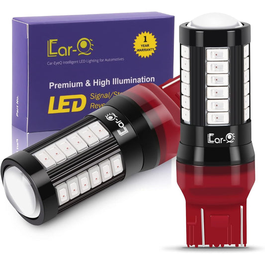 CAR-EYEQ 2800LMS T20 WEDGE 7440 7440 LED strobe broplaquil replacement bulb red 7444 74444 74440LL blinking stop tail lamp 12V for car/truck