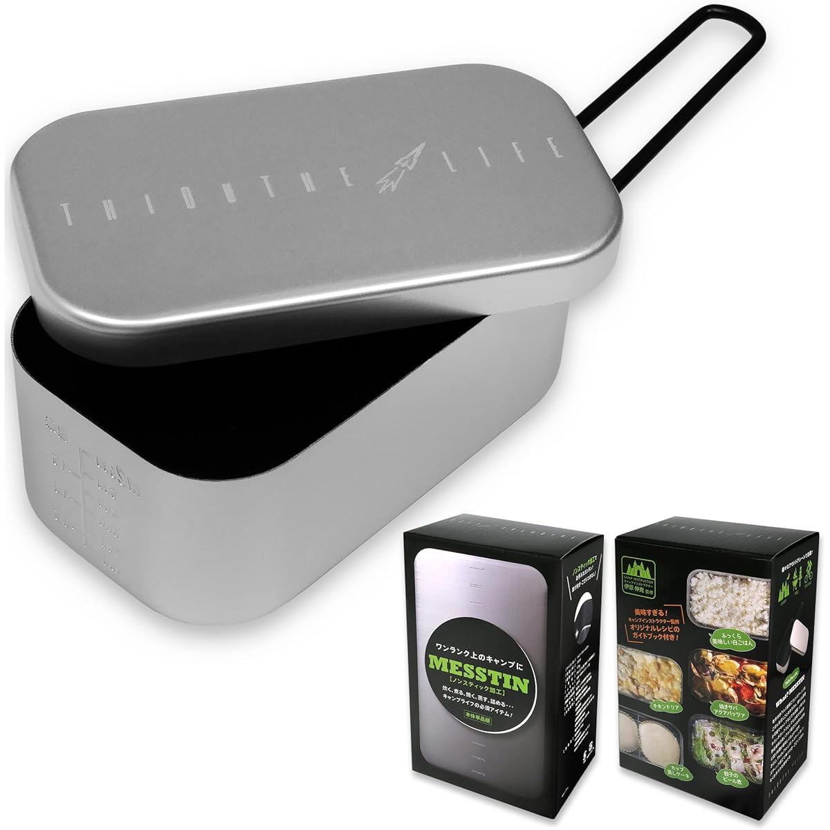 Ciaza Life Fluorine Processed Non-Stick Processed Mestin Meal Pot with Memory Includes Original Recipe Supervised by Camp Instructor 800ml 1.5 Go Single Version