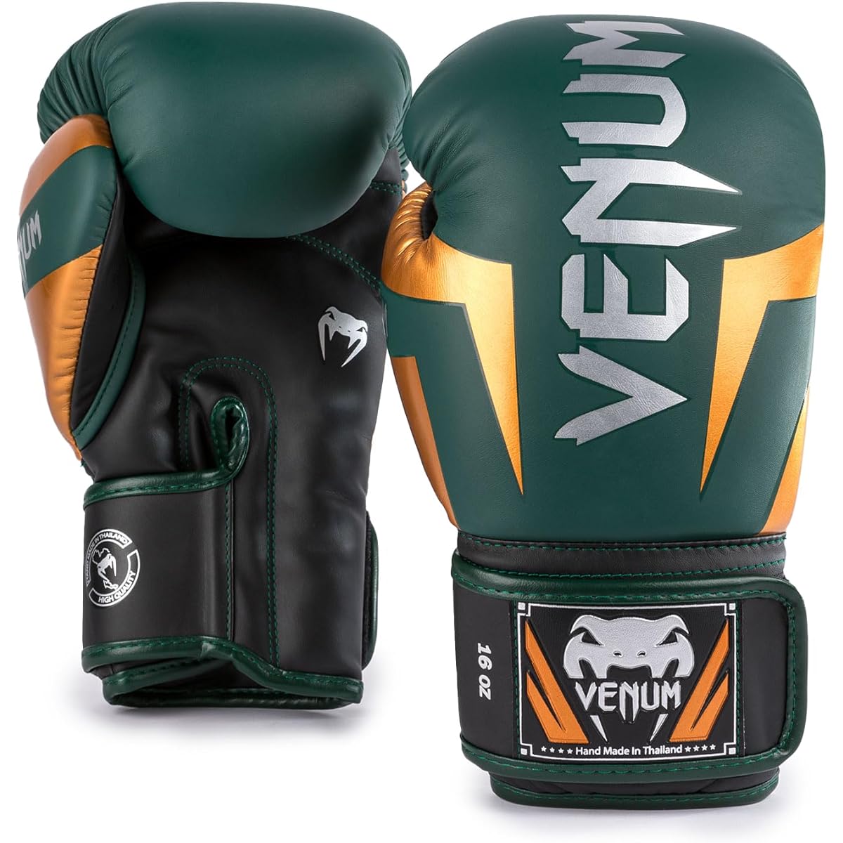 VENUM Boxing Gloves ELITE BOXING GLOVES (Green x Bronze x Silver) VENUM-1392-612 //Sparring Gloves Boxing Kickboxing Fitness