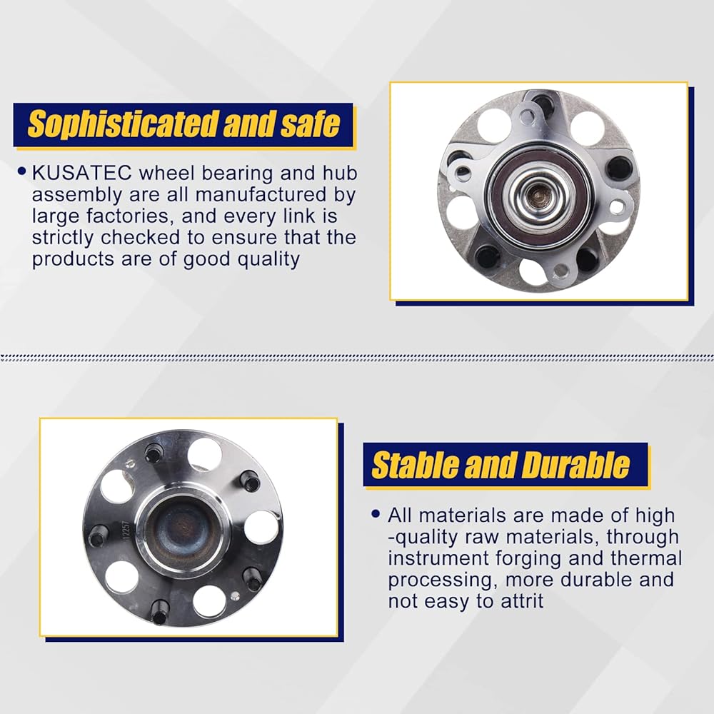 KUSATEC 512257 rear wheel hub and bearing assembly Honda Civic DX/GX/LX 2006 2007 2009 2010 corresponding 5 Rug ABS