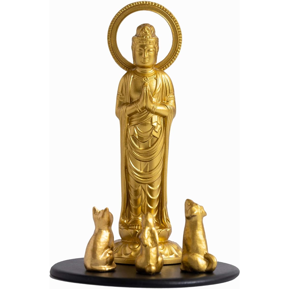 Buddha Statue Pet Kannon Bodhisattva 7.7cm (Gold) _"Animal Protection/Pet Memorial Service" Takaoka Copperware (P Kannon/S)