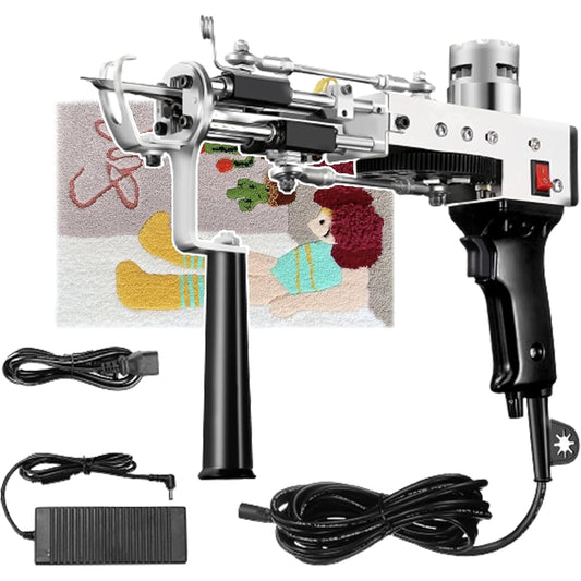 Tufting Gun Carpet Loom Tufting Gun [2024 New Edition, Compatible with both Karoop Pile and Cut Pile, Electric Carpet Tufting Gun] High Speed Weaving 5-40 Stitches/Second Industrial Embroidery Machine Rug Maker Electric Carpet Cluster Gun 100-240V Japa