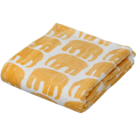 nishikawa [Nishikawa] Warm Functional Blanket Single Finlayson Elephanty Washable Moisture Absorbing Heat Generating Antibacterial Deodorizing No Hem Clean PRO×BLOCK Processing Smooth Touch Light Warm Firmly FI7602 Yellow FQ01605053430