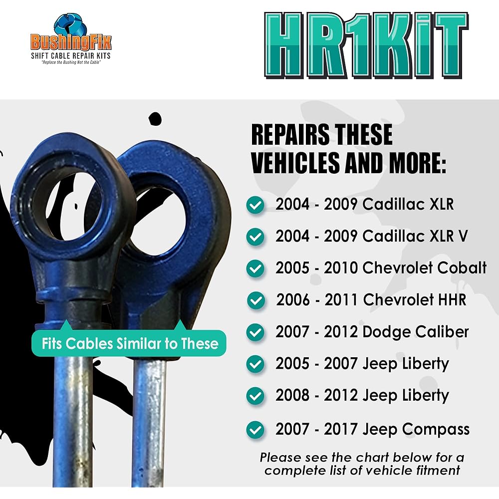 Bushingfix HR1KIT Transfer case and automatic transmission shifter cable buying exchange kit Cadillac, Chevrolet, Dodge, Jeep, Pontiac, Saturn, Toyota model, and easy repair