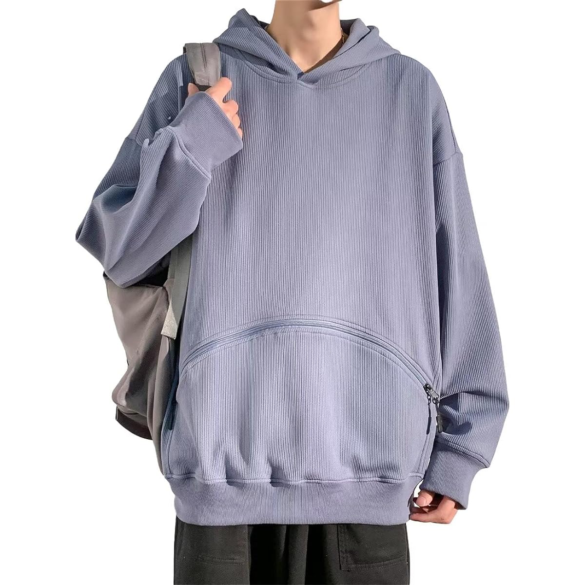 [VICALLED] Men's Parka, Long Sleeve, Large Size, Spring Clothes, Loose, Casual, Soft, Plain, Stylish